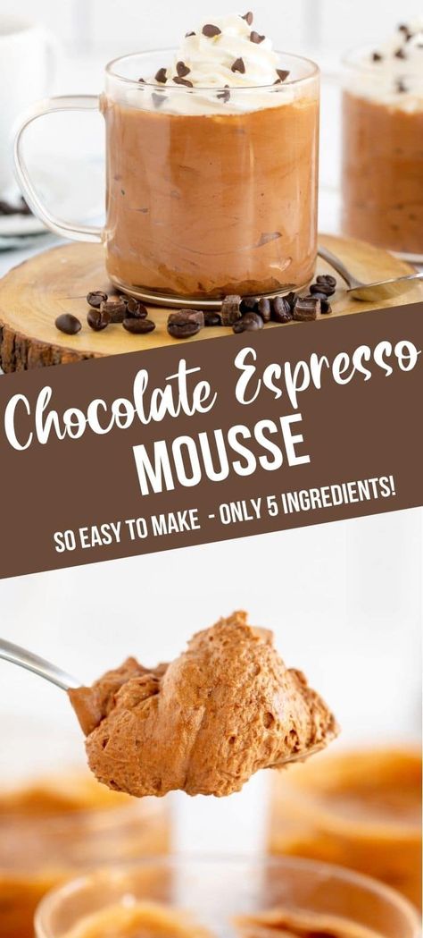 Espresso Chocolate Mousse, Coffee Chocolate Dessert, Marscapone Mousse Recipes, Chocolate Espresso Dessert, Coffee Desserts Easy, Coffee Chocolate Mousse, Coffee Mousse Recipe, Moose Dessert, Cappuccino Mousse