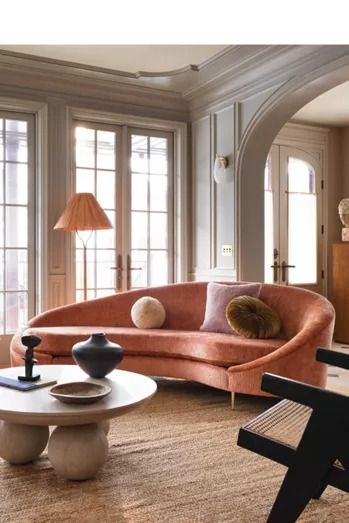 Shop All Furniture | AnthroLiving Serpentine Sofa, Anthropologie Furniture, Inspire Me Home Decor, Curved Sofa, Living Room Inspo, Garden Cottage, A Living Room, Formal Living Rooms, Small Apartments