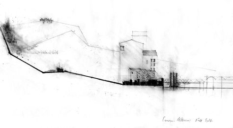 McEwan, C (2012) After Geddes The Valley Section [pencil and chalk on paper] Section Architecture, Section Drawing Architecture, Luis Barragan Architecture, Carlo Scarpa Architecture, Chalk On Paper, City Collage, Section Drawing, Paper Architecture, Architecture Presentation Board