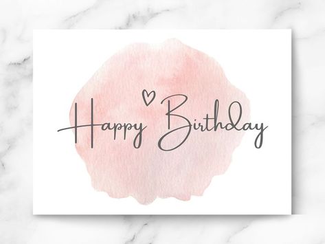 Birthday Cards Printable, Birthday Card Watercolor, Happy Birthday Cards Diy, Happy Birthday Cards Printable, Creative Birthday Cards, Watercolor Birthday Cards, Birthday Card Drawing, Husband Card, Card For Mom