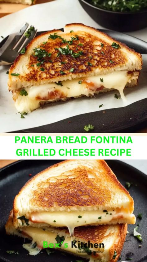 Panera Bread Fontina Grilled Cheese Recipe – Bex’s Kitchen Panera Grilled Cheese Recipe, Recipes With Fontina Cheese, Panera Grilled Cheese, Adult Grilled Cheese Sandwiches, Panera Bread Recipes, Senorita Bread, Fontina Cheese Recipes, Adult Grilled Cheese, Fontina Grilled Cheese