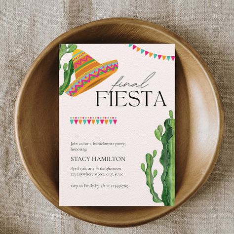 Final Fiesta Invitation, Mexican Fiesta Bachelorette Party, Bachelorette Party Mexican Theme, Mexican Themed Bachelorette Party, Mexican Bachelorette Party Ideas, Mexican Theme Bachelorette, Fiesta Theme Bachelorette Party, Fiesta Party Invitations, Mexican Fiesta Invitations