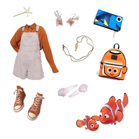 Disneyland Disneybound for the little clown fish from Finding Nemo Nemo Disneybound, Finding Nemo Inspired Outfits, Dory Disneybound, Nemo Outfit, Disneybound Flounder, Finding Nemo Disneybound, Finding Nemo Outfit, Disney Bounding Goofy Movie, Disneyland Disneybound