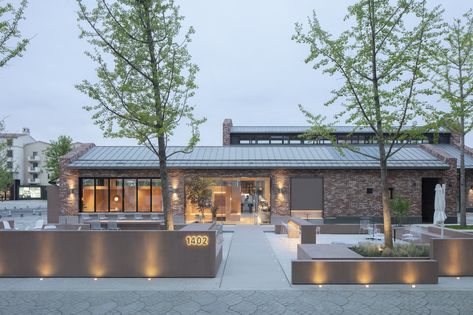 Hospitality Snapshots, Nendo Design, Cafe Area, Cafe Bistro, Outdoor Cafe, Brick Architecture, Coffee Shop Design, Architecture Studio, Glass Facades