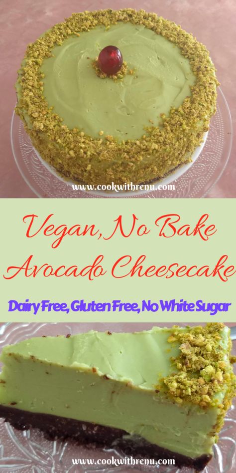 Avocado Cakes, Gluten Free Cheesecake Recipes, Avocado Cheesecake, Vegan No Bake, Avocado Recipe, Avocado Brownies, Friends Recipes, Baked Avocado, Gluten Free Cheesecake