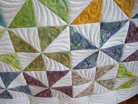 I like the quilting on this - it adds more movement to the pinwheels. Pinwheel Blocks, Quilt Frame, Pinwheel Quilts, Fmq Designs, Ruler Quilting, Free Motion Quilting Designs, Machine Quilting Ideas, Quilting Stitches, Free Motion Designs