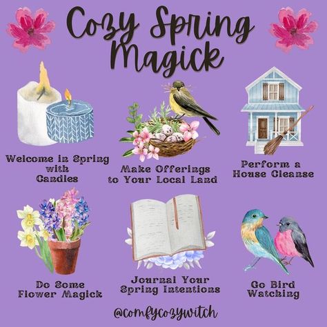 Spring Equinox Ritual Witches, Comfy Cozy Witch, Spring Witchcraft, Spring Witch Aesthetic, Tuesday Magic, Witchy Spring, Witch Holidays, House Cleansing Ritual, Cleanse Ritual