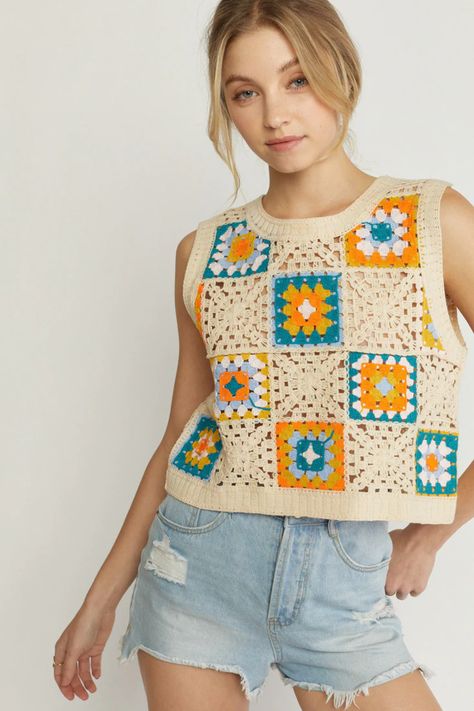 Crochet Blouse Pattern, Gilet Crochet, Crochet Vest Pattern, Kawaii Crochet, Crochet Tank, Crochet Vest, Crochet Top Pattern, Crochet Crop Top, How To Make Clothes