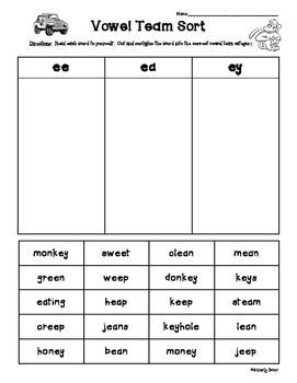 Long E Pack - Freebie!!! By Mrs Holmes In Second EC2 Long Vowel E Activities, Ea Vowel Team, Vowel Team Worksheets, Vowel Teams Poster, Vowel Teams Worksheets, Long E Words, Vowel Pairs, Vowel Team Words, Ea Words