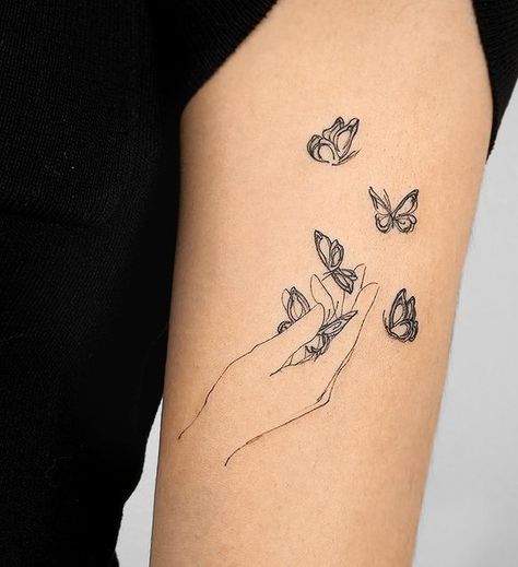 Butterfly Line Tattoo, Line Art Tattoos, Line Work Tattoo, Art Tattoos, Fine Line Tattoos, Line Tattoos, Fine Line, Butterfly Tattoo, Tattoo Sketches