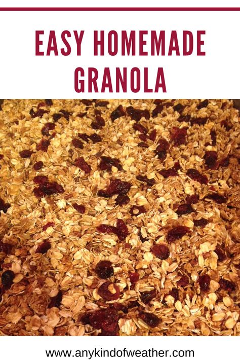 Easy Homemade Granola – Any Kind of Weather Healthy Homemade Granola Recipe, Healthy Homemade Granola, Homemade Granola Recipe, Easy Homemade Granola, Granola Ingredients, Homemade Granola Healthy, Granola Recipe Homemade, Food Substitutions, Granola Recipe