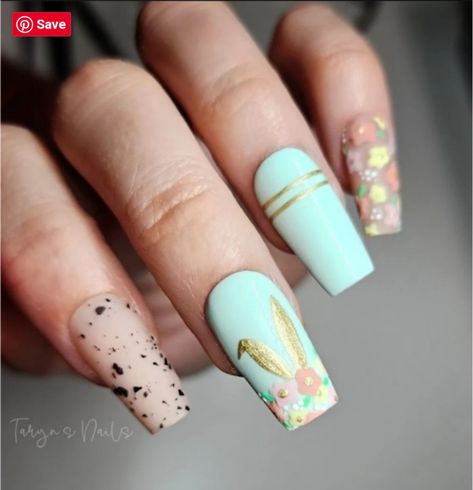 Easter Themed Nails, Nail Picking, Nails Easter, Statement Nail, Easter Nail, Bunny Nails, Easter Nail Designs, Electric Nail File, Modern Nails