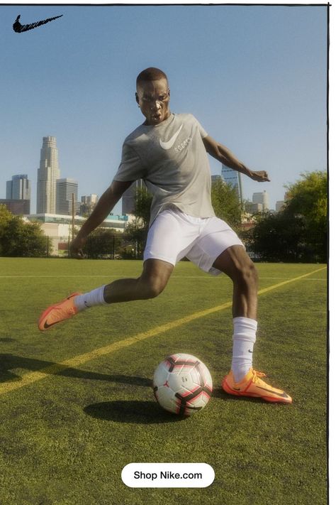 Get fired up for the best season yet with new soccer cleats, apparel, and more. Shop ’em now on Nike.com. Sportswear Photoshoot, Soccer Shoot, Sports Fashion Photography, Football Poses, Soccer Photography, Mens Soccer Cleats, Soccer Shin Guards, Football Photography, Soccer Drills