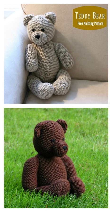 Teddy Bear Free Knitting Patterns Simple Knitted Teddy Bear Pattern Free, Knitted Teddies Free Pattern, Free Knitted Bear Patterns, Large Knitted Teddy Bear Pattern Free, Knitting Teddy Bear, Free Teddy Bear Knitting Pattern, Knitted Bears Free Patterns, Knit Teddy Bear Pattern Free, Easy Knitted Teddy Bear Pattern Free