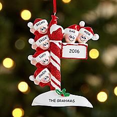 Candy Cane Post Family Ornament Popsicle Ornaments, Polymer Clay Christmas Ornaments, Clay Christmas Decorations, Personalized Family Ornaments, Personalized Christmas Ornaments Family, Clay Figurines, Family Ornaments, Polymer Clay Ornaments, Christmas Clay