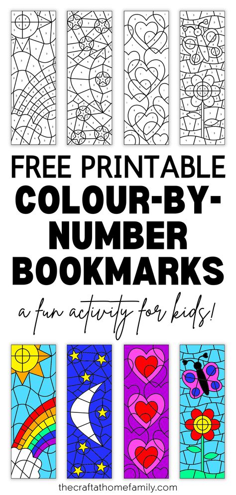 Mockup of colour-by-number bookmarks with the words "Free Printable Colour-by-Number Bookmarks - A Fun Activity for Kids!" Reading Coloring Pages For Kids, Color In Bookmarks, Minecraft Bookmarks Printable Free, Book Mark Templates, Color Your Own Bookmark, Back To School Bookmarks Free Printable, Free Book Marks Printable Bookmarks, Bookmark Coloring Free Printable, Bookmark Crafts For Kids