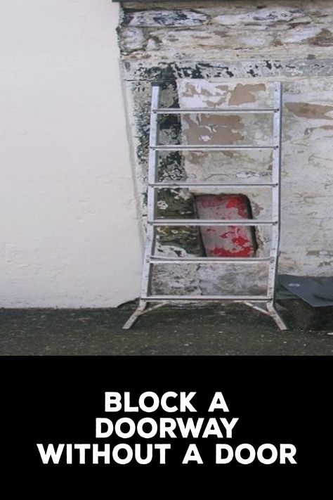 How to Block a Doorway Without a Door Replacing Interior Doors, Moving To A New Home, Annoying Things, Concrete Block Walls, Simple Signs, Plastic Board, Block Wall, Old Doors, Miter Saw