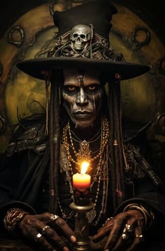 Home Voodoo Character Art, New Orleans Voodoo Aesthetic, Black Witches Aesthetic, Voodoo Photoshoot, Voodoo Witch Costume, Male Witch Art, Voodoo Fashion, Voodoo Aesthetic, Voodoo Witch Doctor