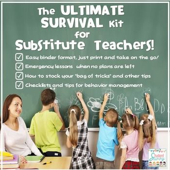 Are you a new elementary substitute teacher? Have you been subbing for a while but would like new resources to use in the classroom? This ULTIMATE SURVIVAL Kit has everything you need and much more to not only survive, but THRIVE and have fun while substitute teaching! Elementary Substitute Teacher, Substitute Teacher Resources, Substitute Teacher Activities, Substitute Teacher Tips, Relief Teacher, Survival Kit For Teachers, Teacher Survival, Substitute Teaching, Teacher Activities