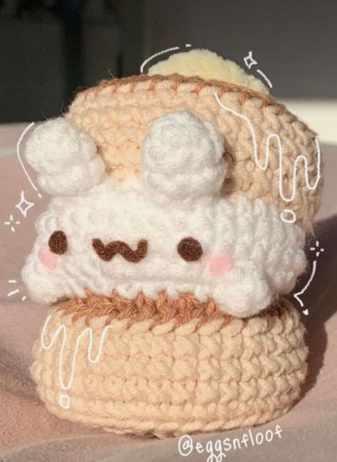 Diy Tricot, Easy Crochet Animals, Pancake Stack, Crochet Design Pattern, Kawaii Crochet, Fun Crochet Projects, Diy Crochet Projects, Cute Crafts, الرسومات اللطيفة