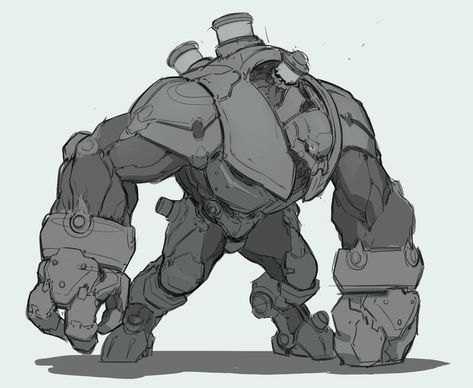 How To Draw Steam, Fantasy Robot Art, Machine Character Design, Mech Design Concept Art, Mecha Design Concept Art, Golem Concept Art, Sci Fi Robots, Mech Suit Concept Art, Mech Concept Art