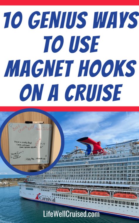 Genius Ways to Use Magnet Hooks on a Cruise Funny Cruise Door Decorations, Cruise Magnets Cabin Doors, Cruise Ship Door Decoration Ideas, Cabin Hacks, Cabin Walls, Cabin Door Decorations, Cruise Magnets, Cruise Kids, Over The Door Organizer