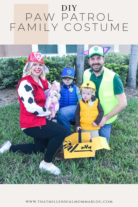 Paw Patrol Family Costume, Paw Patrol Kostüm, Marshall Paw Patrol Costume, Paw Patrol Halloween Costume, Diy Paw Patrol, Paw Patrol Costume, Family Halloween Costume, Neil Patrick, Third Child