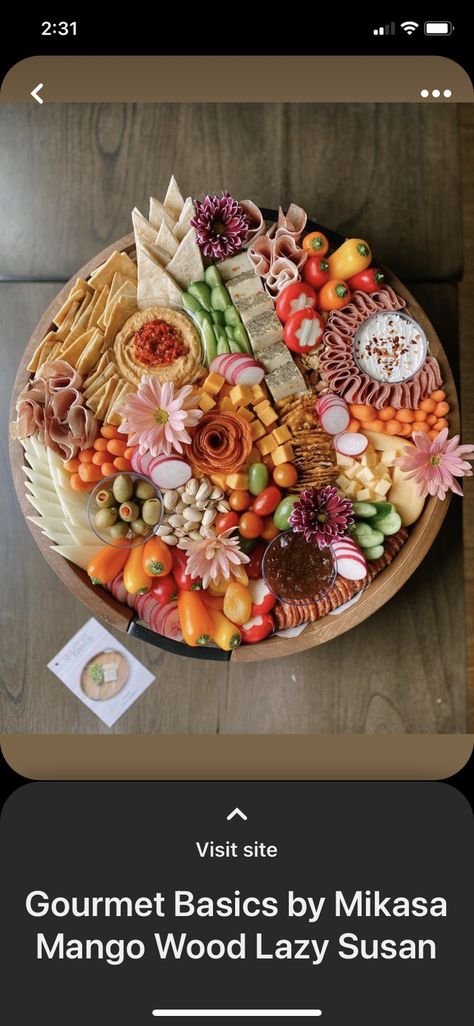 Lazy Susan Charcuterie Board, Wood Lazy Susan, Lazy Susan, Party Plates, Mango Wood, Charcuterie Board, Cobb Salad, Holiday Recipes, Mango