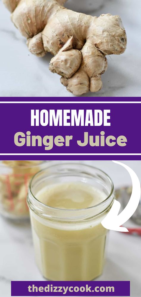 How To Make Ginger Juice, How To Juice Ginger Root, Juicing For Migraines, Recipe With Ginger, Dizzy Cook, Migraine Diet, Ginger Shots, Garlic Juice, Ginger Honey