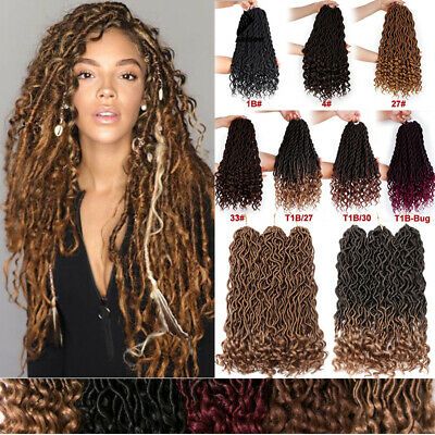 Ombre Crochet Braids, Locs Curly, Goddess Faux Locs, Curly Crochet Braids, Color Cobrizo, Locs Crochet, Faux Locs Hairstyles, Black Hair Extensions, Cosplay Hair