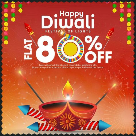 Happy Diwali celebration sale banner template design with big discounts to attract people. Indian festival of lights with diya and fireworks. Indian Festival Of Lights, Diwali Festival Of Lights, Attract People, Diwali Celebration, Indian Festival, Diwali Festival, Festival Of Lights, Wedding People, Banner Template Design