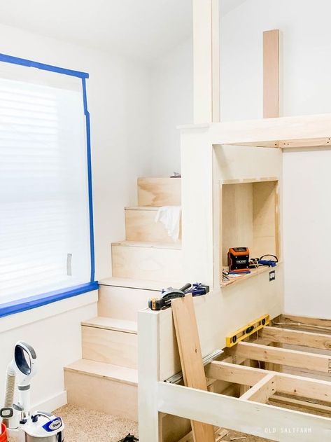 Built In Bunk Bed Ideas For Small Rooms, Plans For Built In Bunk Beds, Bunk With Stairs, Built In Bunks With Storage, How To Build A Loft Bed With Stairs, Built In Bunk Bed Queen And Twin, How To Build Built In Bunk Beds, Bunk Bed With Stairs Plans, Diy Bunk Bed With Stairs