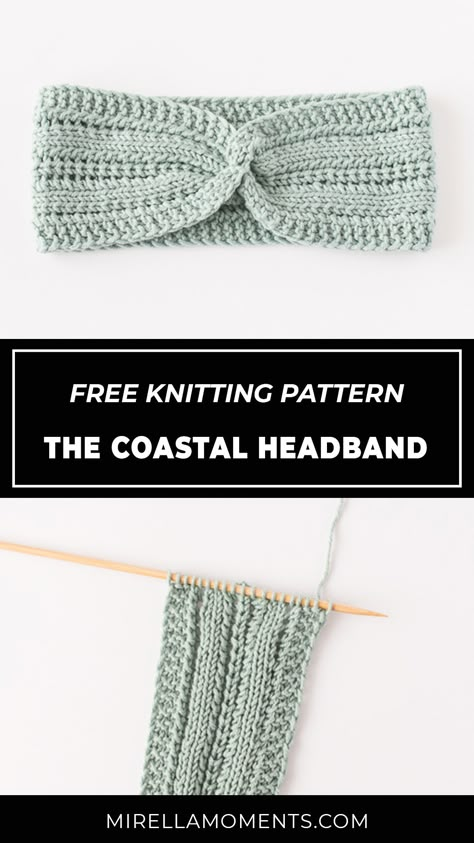 Coastal Headband knitting pattern Simple Knit Headband Pattern Free, Knit Ear Warmer Pattern Free, Knitted Headband Free Pattern Bulky Yarn, Free Knit Patterns For Headbands Ear Warmers, Knitted Yarn Headband One Size, Knitted One-size Headband, Earwarmer Knitting Patterns, Sock Slippers, Knitted Headband Free Pattern