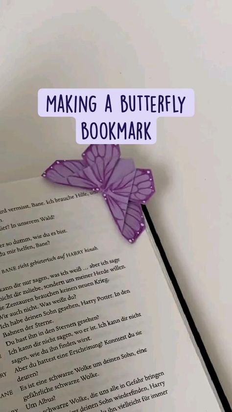 How To Do A Butterfly Bookmark, Bookmark Sticky Notes, Oragomi Butterfly Bookmark, Sticky Note Butterfly Bookmark, How To Make A Paper Butterfly Bookmark, How To Make A Butterfly Bookmark Out Of Sticky Notes, Sticky Notes Bookmarks, Book Butterfly Paper Crafts, Butterfly Oragami Book Mark