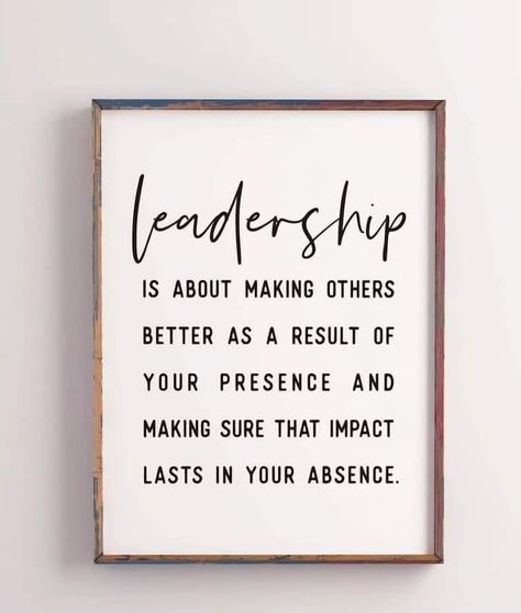 True leadership isn't about being present every moment; it's about the legacy you leave behind when you're not around. The greatest leaders empower their teams, instill confidence, and foster an environment where innovation and growth flourish independently of their presence. When leaders cultivate trust, nurture talents, and inspire through their vision, their influence continues to resonate long after they've stepped out of the room. This is the essence of sustainable leadership—creating a... Team Leader Aesthetic, Leadership Aesthetic, Leader Aesthetic, Being Present, Leave Behind, Great Leaders, Leadership Quotes, Team Leader, Leadership