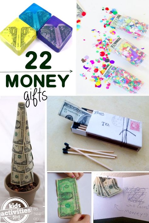 22 Creative Money Gift Ideas - lots of fun ways to gift money that don't include an envelope! Kids Money, Christmas Money, Creative Money Gifts, Cash Gift, Money Origami, Crafty Gifts, Money Gift, Birthday Gift Ideas, Creative Gifts