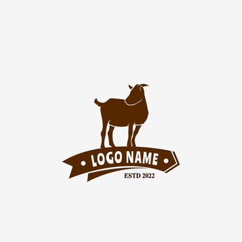 Goat Farm Logo, Goat Logo Design, Farm Logo Design, Goat Logo, Goat Farm, Farm Logo, Goat Farming, Logo Design Template, Animal Logo