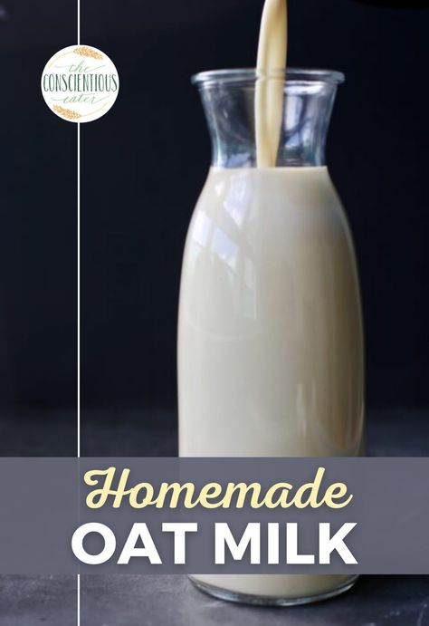 In a world overrun with plastic and chemicals, it's refreshing to know that you can still make the best homemade milk at home. It's so simple and inexpensive to make this creamy oat milk and far more delicious than store-bought varieties. Pin and save now on how to make this homemade oat milk. Homemade Oat Milk, Oat Milk Recipe, How To Make Oats, Dairy Free Alternatives, Nut Milk Bag, Vegan Milk, Diy Recipe, Milk Alternatives, Homemade Diy