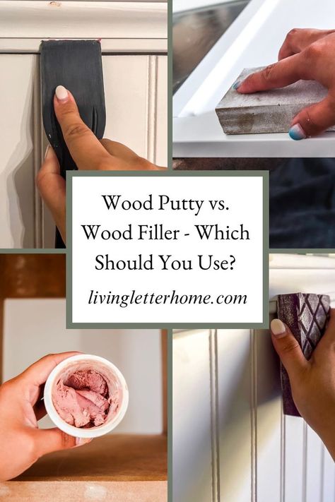 If you're wondering the difference between wood putty and wood filler, this post is for you. I'm breaking down everything you need to know about the difference between wood putty and wood filler to help YOU know which is appropriate for your own situation. If you're repairing furniture, filling in holes, or looking to seal up spaces, you'll likely need either filler or putty. Use this post to help you know which to apply! Wood Fillers, Paint Your House, Wood Repair, Wood Putty, Wooden Chopping Boards, Wood Post, What To Use, Wood Filler, Popular Brands