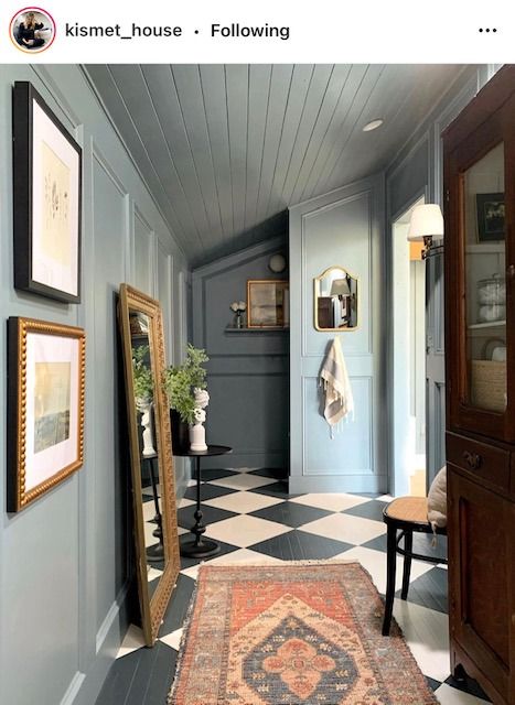 Coriander Seed Benjamin Moore, Cornflower Blue Benjamin Moore, Cozy Blue Paint Colors, Smoky Blue Paint Color, Cozy Nursery Paint Colors, Benjamin Moore Apollo Blue, Blue Gray Trim, Benjamin Moore Normandy, Chiswell Blue Benjamin Moore