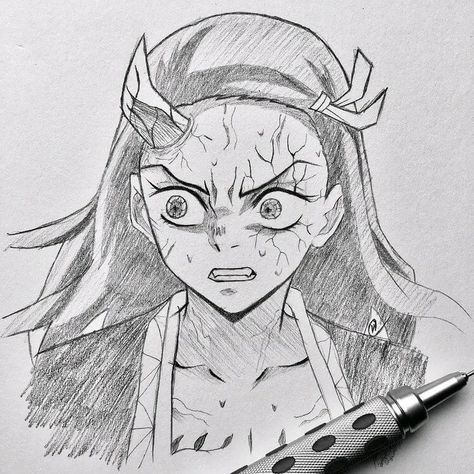 Drawing Nezuko, Cute Nezuko, Demon Drawing, Sick Drawings, Underground Comics, Awesome Drawings, Beautiful Dawn, Animal Outline, Anime Drawing Sketches