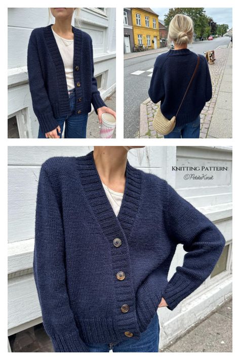 Eva Cardigan Knitting Pattern Dk Cardigan Pattern Free Knitting, Easy Knit Cardigan Pattern Free Simple, Boyfriend Cardigan Knitting Pattern, Long Cardigan Knitting Pattern, Navy Cardigan, Fall Winter Wardrobe, Dk Weight Yarn, Vest Pattern, Wardrobe Ideas