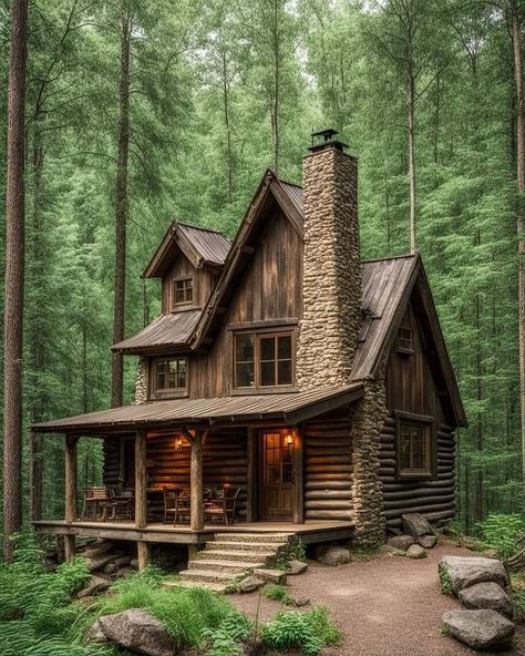 Little Cabin In The Woods, Log Cabin Rustic, Small Log Cabin, Cabin Exterior, Cottage Cabin, Rustic Home Design, Cottage In The Woods, Little Cabin, Log Cabin Homes