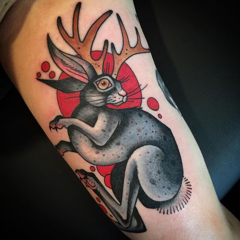 No automatic alt text available. Stay Humble Tattoo, Humble Tattoo, Jackalope Tattoo, Meat Art, Texas Life, Frog Tattoos, Rabbit Tattoos, Traditional Tattoo Flash, Time Tattoos