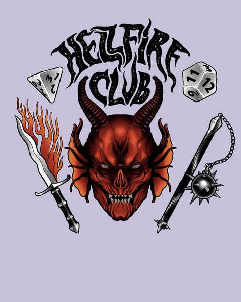 Hellfire Club STRANGER THINGS by Iwona Koźlarzewska Hellfire Club Stranger Things, Neo Traditional Art, Neo Trad Tattoo, Hellfire Club, Hell Fire, Join The Club, Stranger Things Art, New Traditional, Neo Traditional