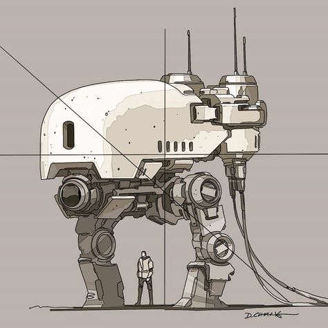 Doug Chiang on Instagram: “Got inspired today after seeing some old sketches from the great Nilo Rodis! 😁 #illustration #art #concept #robot #scifi #retro #design…” Doug Chiang Concept Art, Old Sketches, Construction Technology, Tech Inspiration, Sci Fi Tech, Shading Techniques, Artistic Inspiration, Engineering Design, Technical Drawing