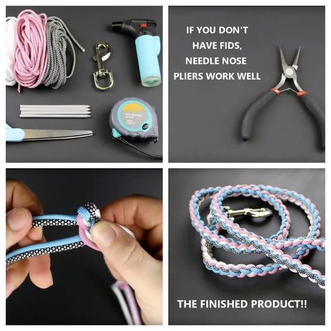 Diy Leash Dog, Paracord Ideas Diy, Paracord Dog Leash Tutorial, Diy Dog Leash, Dog Leash Diy, Make Your Own Fabric, Pet Crafts, Paracord Crafts, Dog Sewing