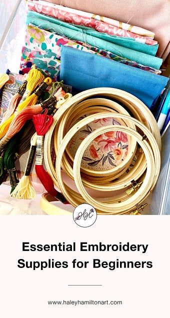 The Essential Embroidery Supplies for Beginners Embroidery Essentials For Beginners, Material For Embroidery, Hand Embroidery Supplies, Embroidery Supplies For Beginners, Embroidery Starter Kit, Beginner Embroidery Projects, Embroidery Ideas For Beginners, Embroidery Patterns For Beginners, Embroidery Uses