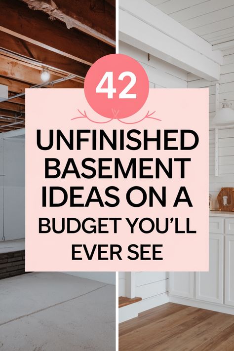 Transforming your unfinished basement doesn’t have to drain your wallet—trust me, I’ve been there! That blank, concrete canvas can feel overwhelming at first, but with a little creativity and some budget-friendly ideas, you can turn it into a space your family will actually use and love. See – if you’re dreaming of a cozy hangout […] Finishing An Unfinished Basement, Unfinished Basement Walls Cover, Decorating An Unfinished Basement, Basement Development Ideas, Basement Landing Ideas, Basement Storage Ideas Unfinished, Basement Ideas Aesthetic, Basement Floor Ideas Concrete, Basement Ideas Gym