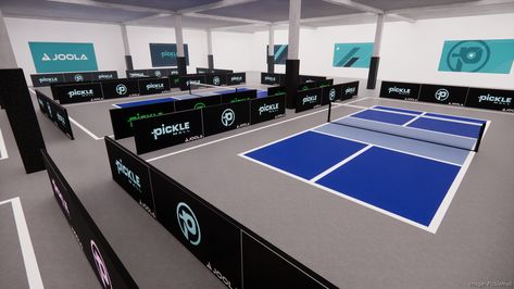 Indoor Pickleball Court, At Home Pickleball Court, Indoor Pickleball Facility, Luxury Pickleball Court, Pickleball Court Dimensions, Pickleball Decor, Sports Training Facility, Morton Building, Beach Tennis